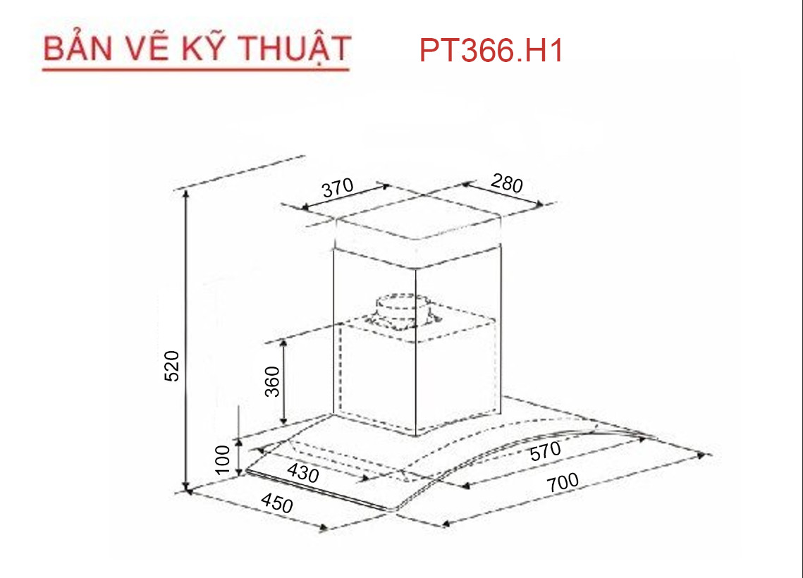 Máy hút mùi Model: PT-366.H1